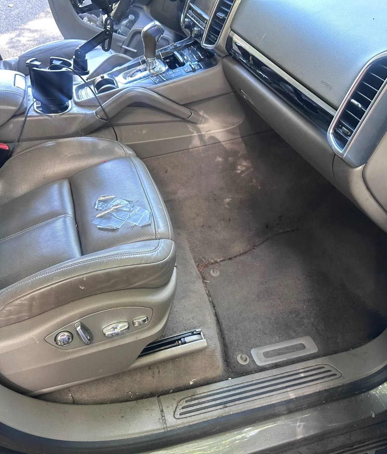 Porsche Cayenne front cabin mold remediation in Hampton NJ before detail