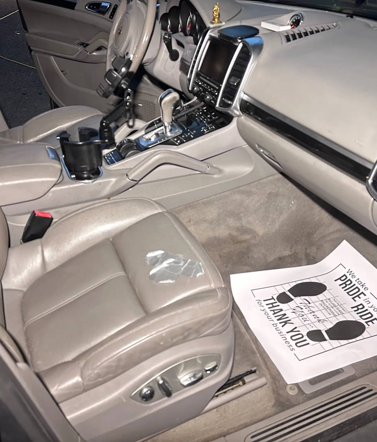 Porsche Cayenne front cabin mold remediation in Hampton NJ after detail
